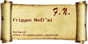 Frigyes Noémi névjegykártya